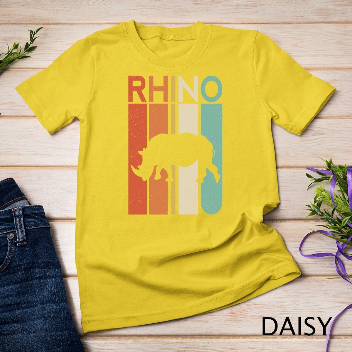 Rhino Rhinoceros Retro Vintage WIld Animal Kids Men Women