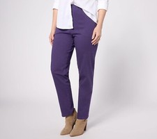 NWT DENIM  CO. ORIGINAL WAIST STRETCH TALL SIDE POCKET PANT- DEEP GRAPE, MEDIUM