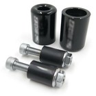 BLACK Bar End Slider Kit Rubber for Kawasaki 2006-07 Ninja ZX-10R ZX10R