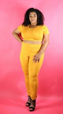 plus size yellow crop top