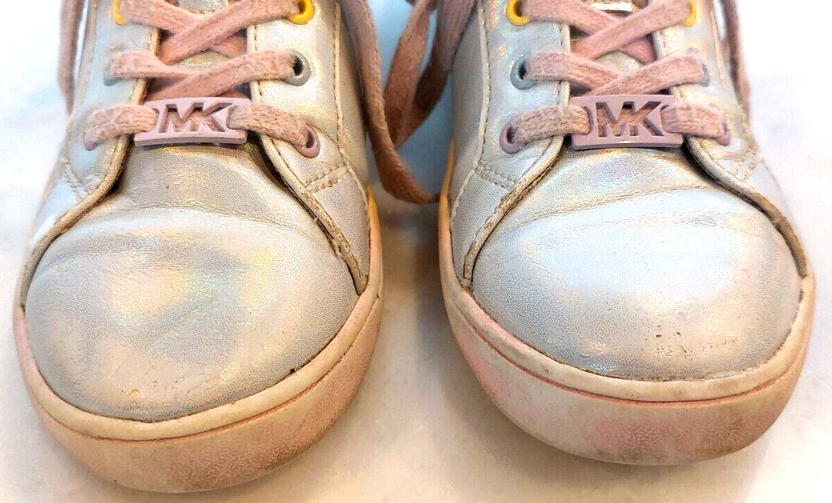 MICHAEL KORS Iridescent Pearl Leather Sneaker Casual Shoes Girls Size 13 thumbnail 4