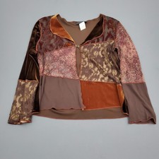 Vintage City Girl Nancy Bolen Jacket Womens Medium M Long Sleeve Boho Patchwork