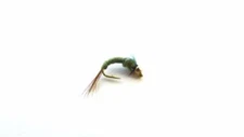 1 DOZ DF-5 BEAD HEAD EMERGER BLUE WING OLIVE (SELECT YOUR SIZE) NYMPH