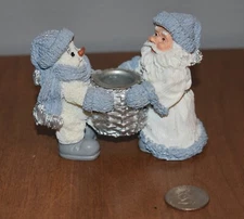 Encore Group Snow Buddies 1998 "Candle Holder w/ Basket" 94138 MINT