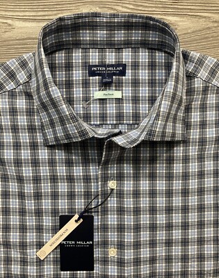 Peter Millar Crown Crafted McAlister Performance Poplin Sport Shirt Mens  Large