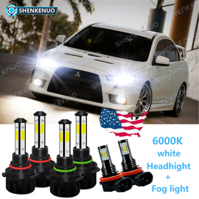 For Mitsubishi Lancer 2008-2017 Combo 6x Upgrade LED Headlight +Fog Light Bulbs