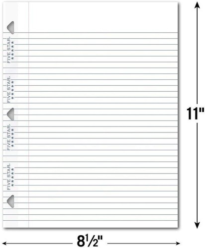 Reinforced Loose-Leaf Filler Paper - 600 Sheets, Ideal for Notes & Assignments - Picture 5 of 6