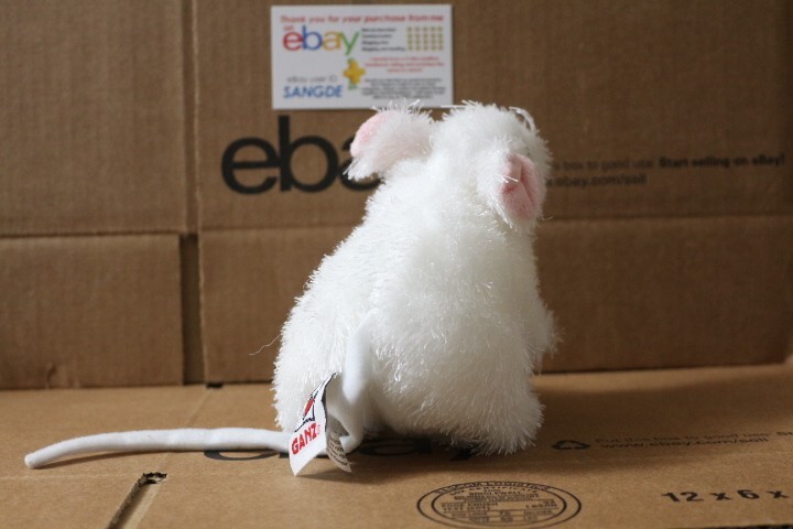 WEBKINZ~LIL'KINZ WHITE MOUSE.COMES WITH SEALED/UNUSED CODE/TAG