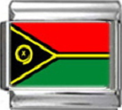 VANUATU NI-VANUATU FLAG Photo Italian 9mm Charm PC191 Fits Traditional Classic
