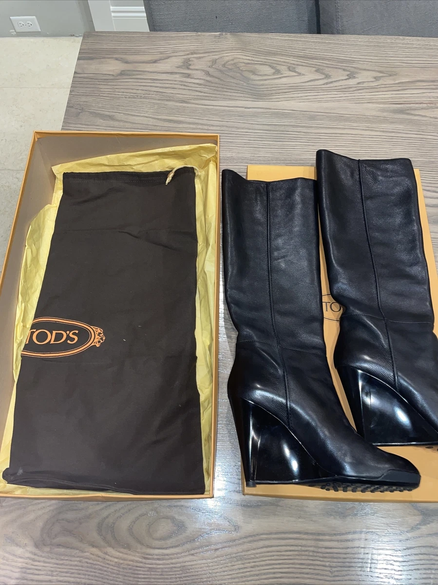 Tods cheap wedge boots