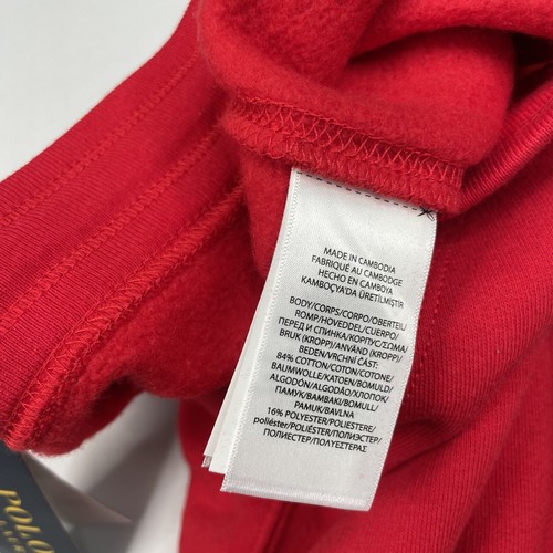 Polo Ralph Lauren Boys Size MEDIUM (10-12) Red Fleece Jogger Pants - Picture 6 of 7