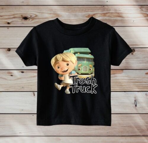 Trash Truck and Hank 2 Graphic Tee Shirt in Black Size 3T Kids Fits Ages 2-3