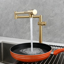Brass Deck Mounted Folding Double Switch Foldable Kitchen Sink Pot Filler Faucet