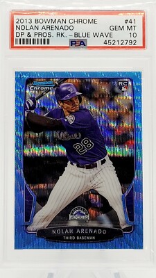 2013 Bowman Chrome Nolan Arenado DP & Pros RC Blue Wave Refractor PSA 10