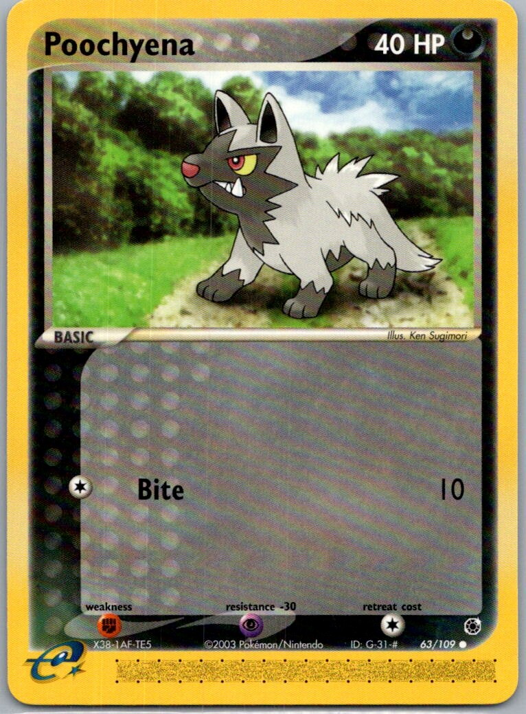 Poochyena Ruby and Sapphire 63/109 Near Mint NM