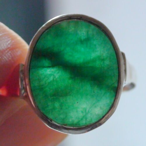 NATURAL CERTIFIED OVAL FACETED CUT EMERALD RING 925 STERLING SILVER.ADJUSTABLE - Picture 10 of 15