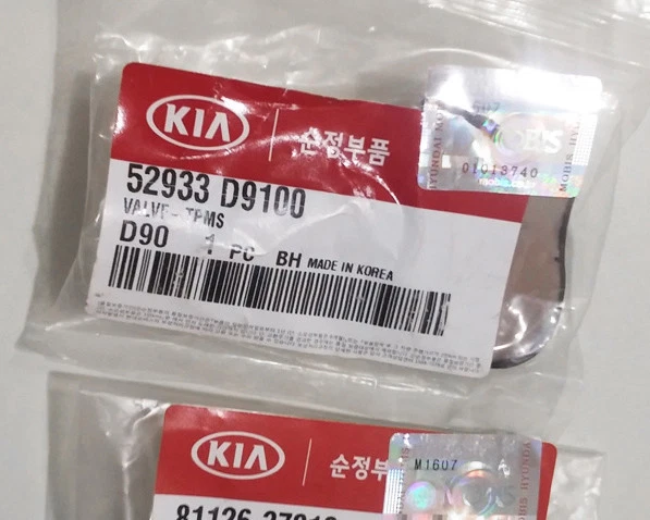 原始设备制造商起亚 Sportage 2016 - 2017 - 2019 年 & 阀门 TPMS 52933-D9100 和螺母,4 件 = = 1 套 — 第 4/4 张图片