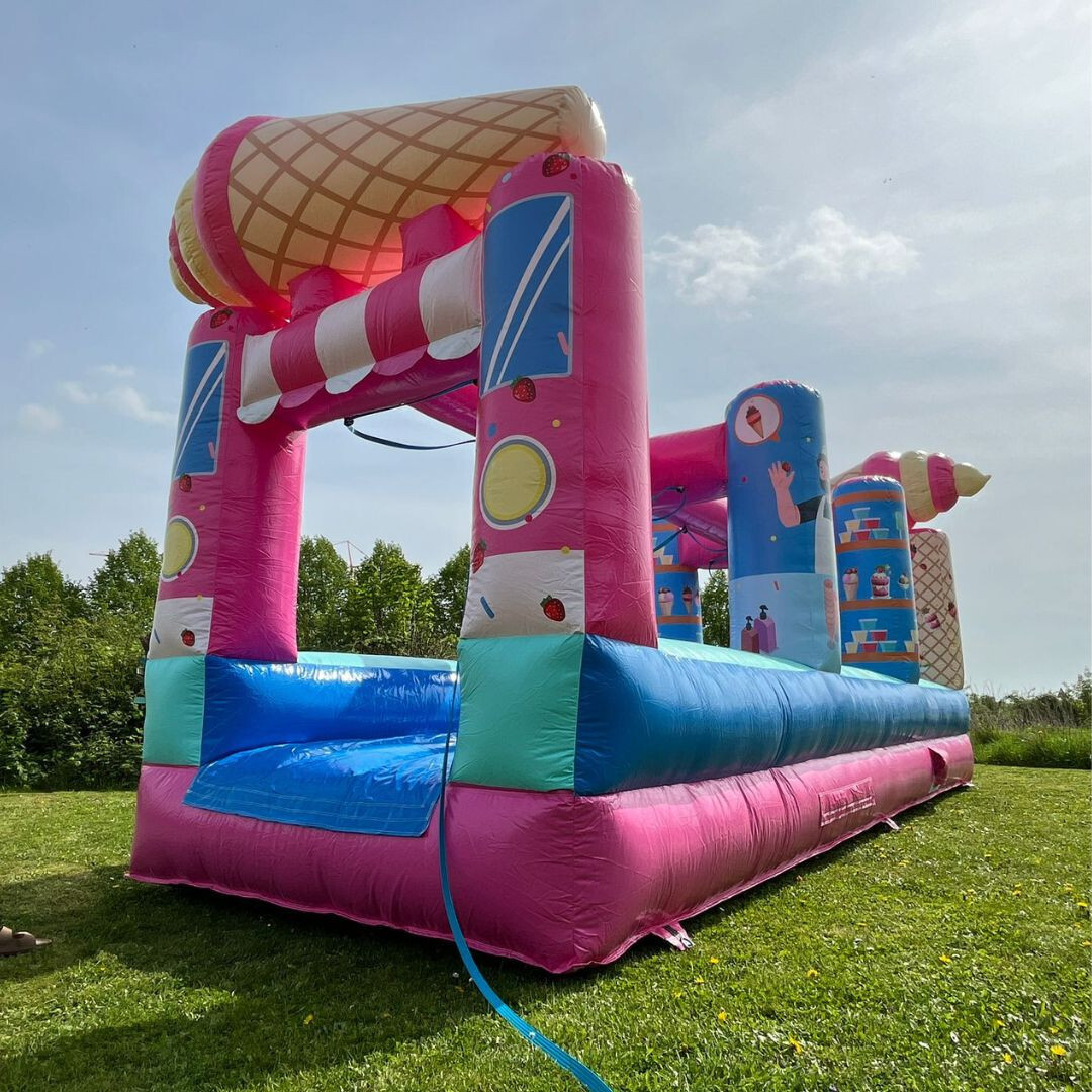 Hüpfburg kaufen Neuware Wasserrutsche Eis Winter Sonderangebot