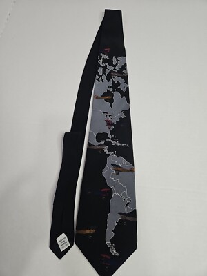 Silk  Vicky Davis Unfrequent Flyer Miles Black Tie (A)