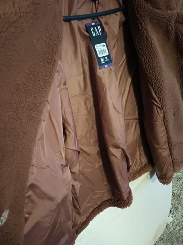 Gap Sherpa Teddy Bear Jacket Women’s XXL Brown Cozy Fall Mob Wife NEW $128 - Picture 5 of 12