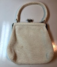 VTG Corde-Petite Bead by Lumured Purse Handbag w Beaded Single Handle 1950s 60's