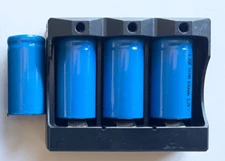 3 SLOT CHARGER FOR 16340 RECHARGEABLE BATTERIES PLUS 4 CAMERA BATTERIES & CABLE