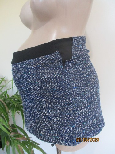 SERAPHINE MATERNITY SMART BLUE WOVEN WORK SKIRT SIZE 8 - Picture 2 of 3