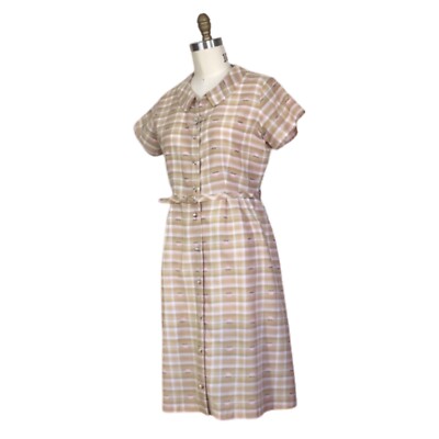 Vintage 1960s Beige Plaid Rhinestones Dress | 1960s Vintage Plaid Dress | eBay Vintage 1960s Beige Plaid Rhinestones Dress | 1960s Vintage Plaid Dress | eBay