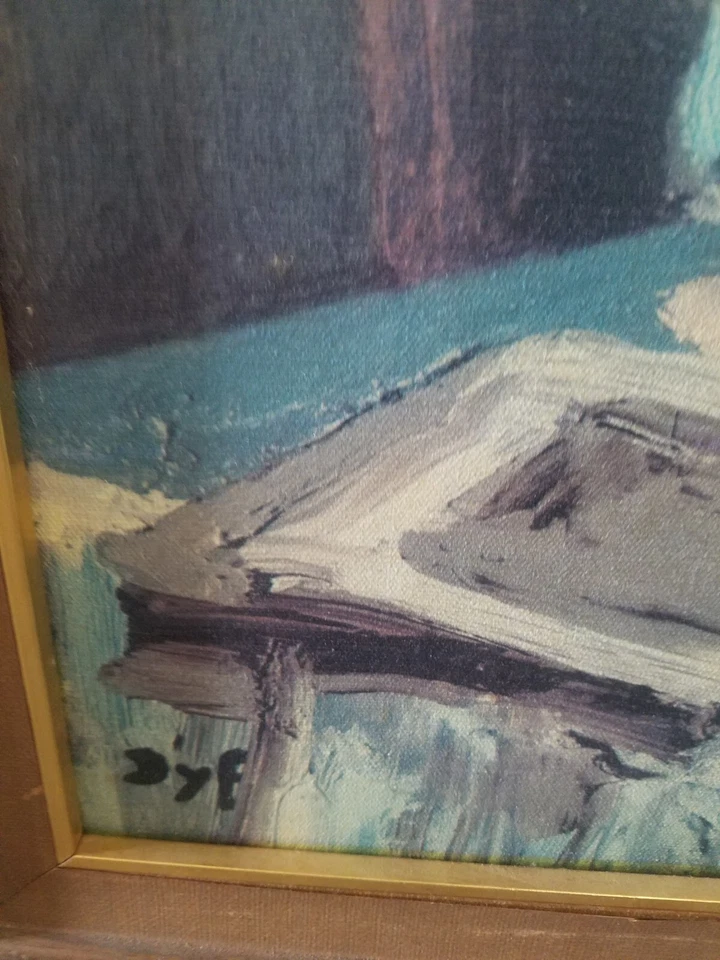 Pintura al óleo sobre lienzo firmada por Marcel Dyf enmarcada Claudine y la rosa roja 30"x24 Foto 4 de 4