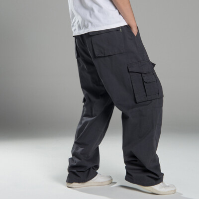 Mens Cargo Baggy Winter Hip Hop Loose Pants Trousers