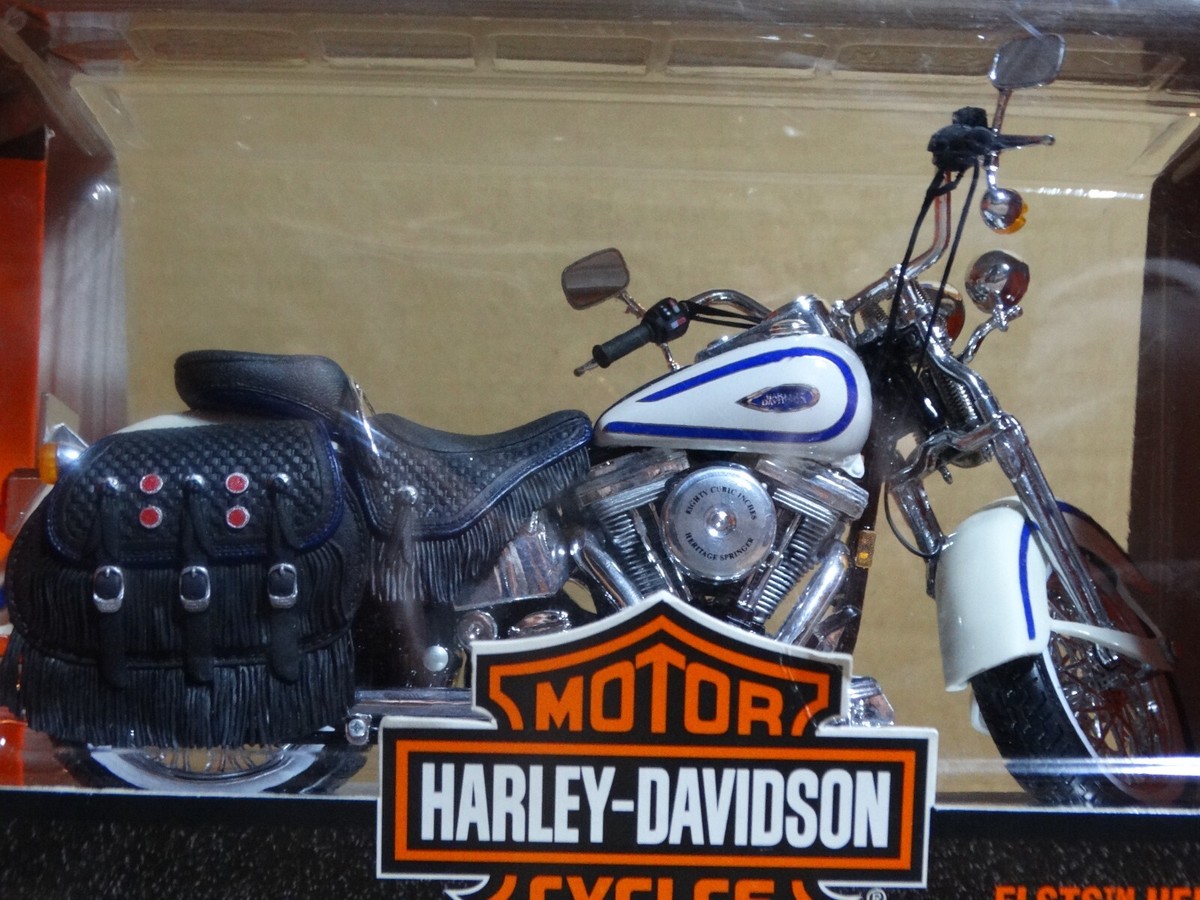 Harley-Davidson FLSTS 1:10 黒青 ④ Maisto 1997 Harley Heritage Springer FLSTS Blue Stripe Brand New