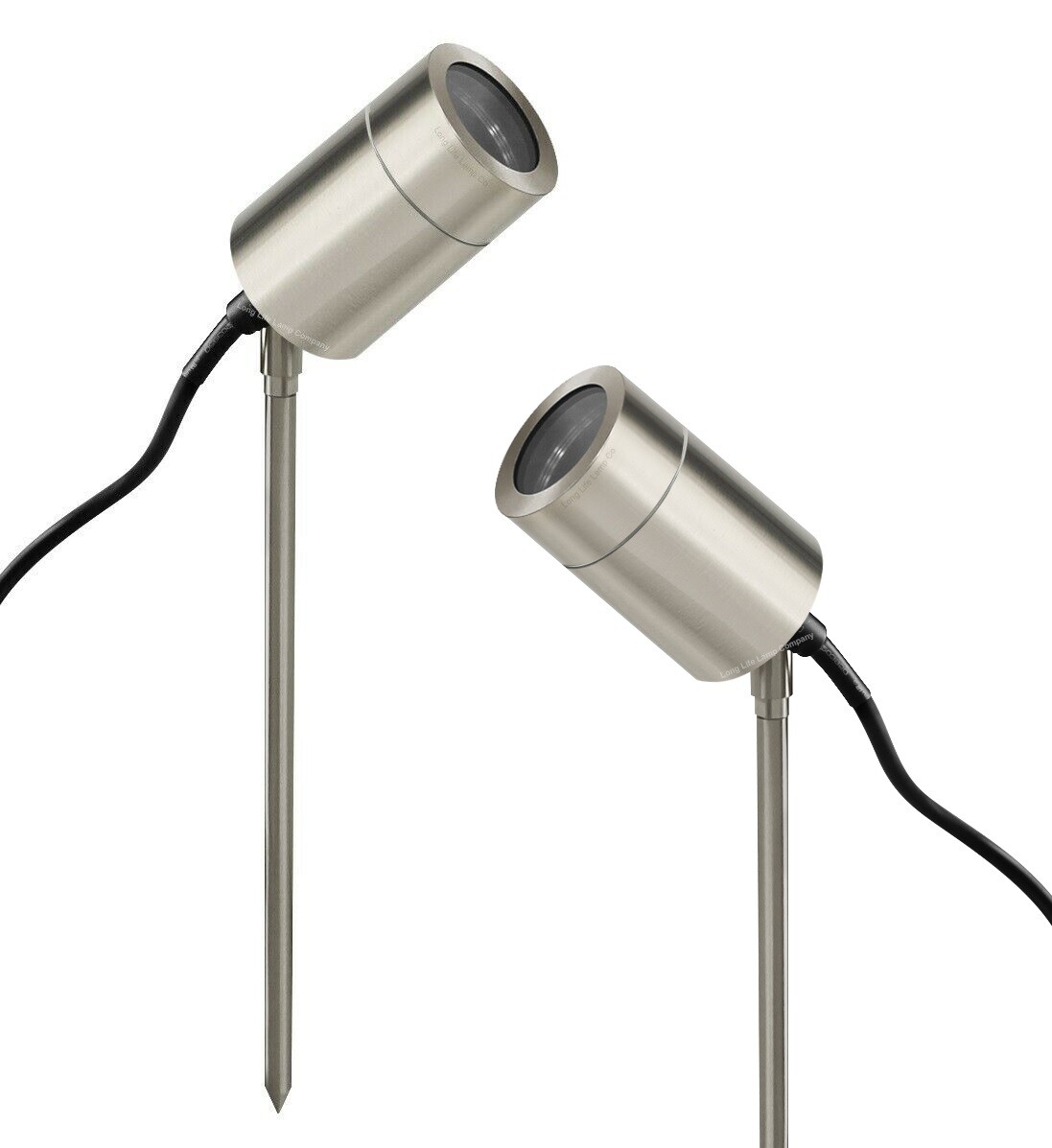 2 x Stainless Steel Garden Spike Light Adjustable Outdoor GU10 Ground Lamp ZLC05