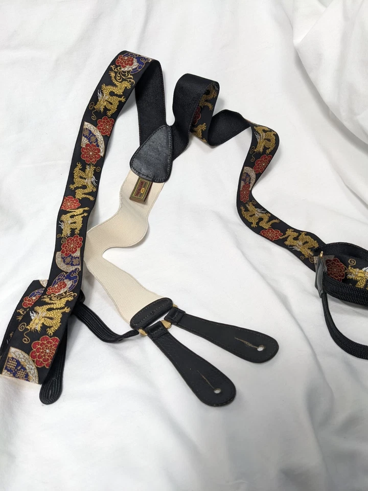 Trafalgar Edição Limitada Suspensórios de Seda Dragão Chinês Braços Jacquard Latão PRETO - Imagem 3 de 4