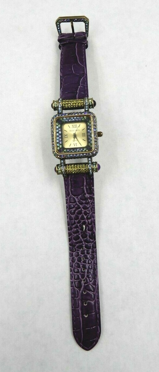Heidi Daus Leather Swarovski Crystal Women Watch Purple Croc B7997 Retired Heidi Daus Wristwatches for sale - eBay main image 4