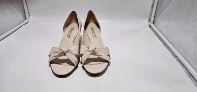Coldwater Creek Pumps Adult Size 7.5 Soft Pink Open Toe Knotted Front Womens 