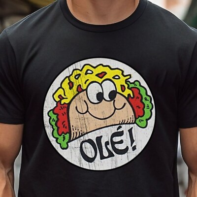 Vintage Scratch and Sniff Sticker Tshirt Graphic T-Shirt TACO Ole Tee Vintage Ae