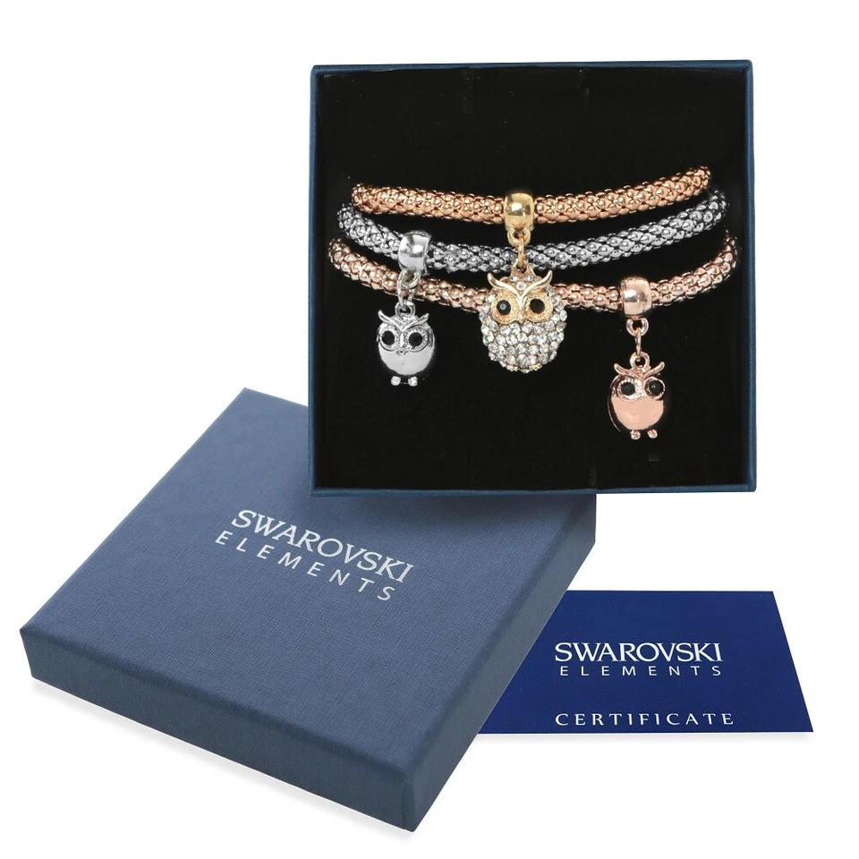 G4LOVE Bracciali donna oro argento Swarovski Element originali G4L cristalli gufi cuori