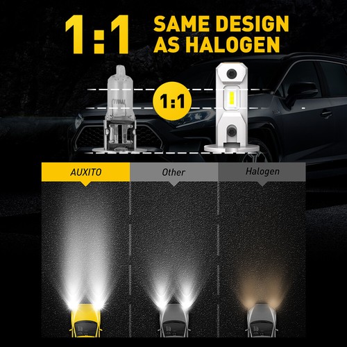 AUXITO H3 LED Headlight 100W 10000LM Fog Light Bulb White Driving DRL Lamp 2/10x - Picture 4 of 23