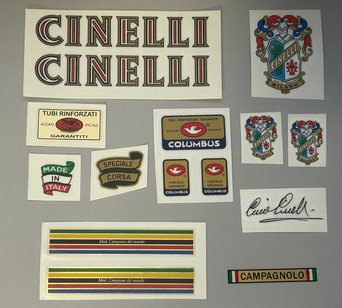 Lot A D'autocollants Vintage NOS Cinelli Et Columbus – Décalcomanies Vélo De Course – Mini Lot