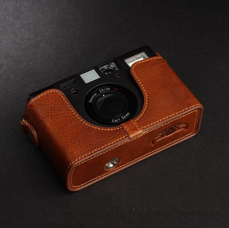 Handmade Genuine Leather Half Camera Case Cover For CONTAX T3 T2 Tix - Image 3 of 4