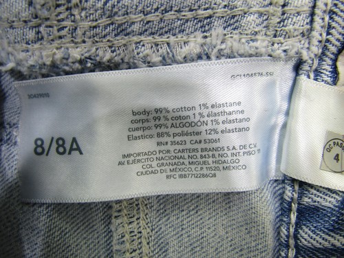 Oshkosh Jeans Girls Size 8 Girlfriend Zipper Light Blue Denim Pockets NWT - Picture 5 of 13