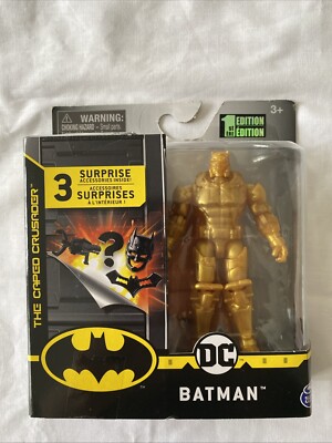 DC Gold Armored Suit Batman 4  Action Figure 1st Edition Spin Master NEW F1