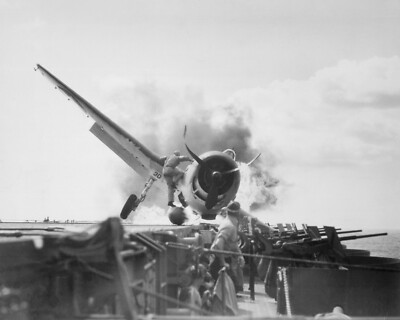 USS ENTERPRISE CV-6 Aircraft Carrier 1943 Photo F6F Hellcat Fighter 8X10