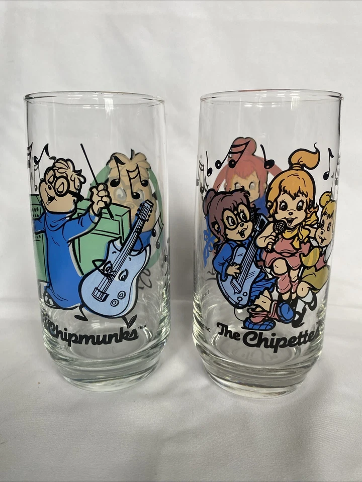 Libby винтажный 1985 Alvin и бурундуки очки Simon чипетки комплект из 2 - Изображение 2 из 4