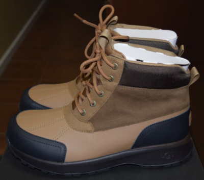 Men's-UGG-M EMMETT Duck Boot-Waterproof-Brown-Leather-Shoes-Boots