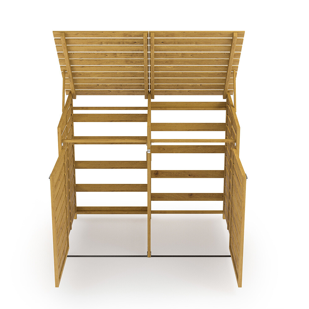 Garden Double Hide Wheelie Bin Store Storage Shed Tidy Outdoor Dustbin Bin Cover eBay