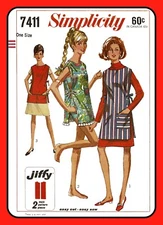 Misses Beach Cover-up APRON Smock Sewing Pattern Simplicity 7411 Vtg 1960's