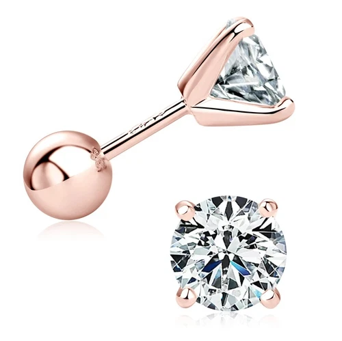 2 CT D Color VVS1 Moissanite Screw Back Ball Stud Earrings for Women Men - GRA - Picture 18 of 20