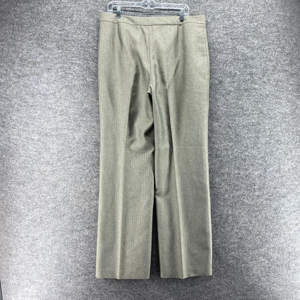 Evan Picone 正装裤女式 12 灰色高腰打褶直筒内衬休闲 — 第 2/4 张图片