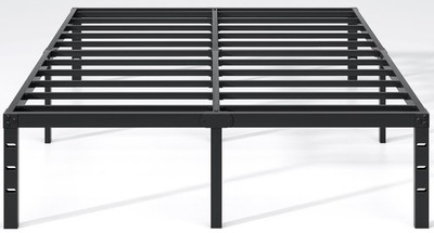 Queen Size Metal Bed Frame with Storage, Heavy Duty, 14 Inch Height 